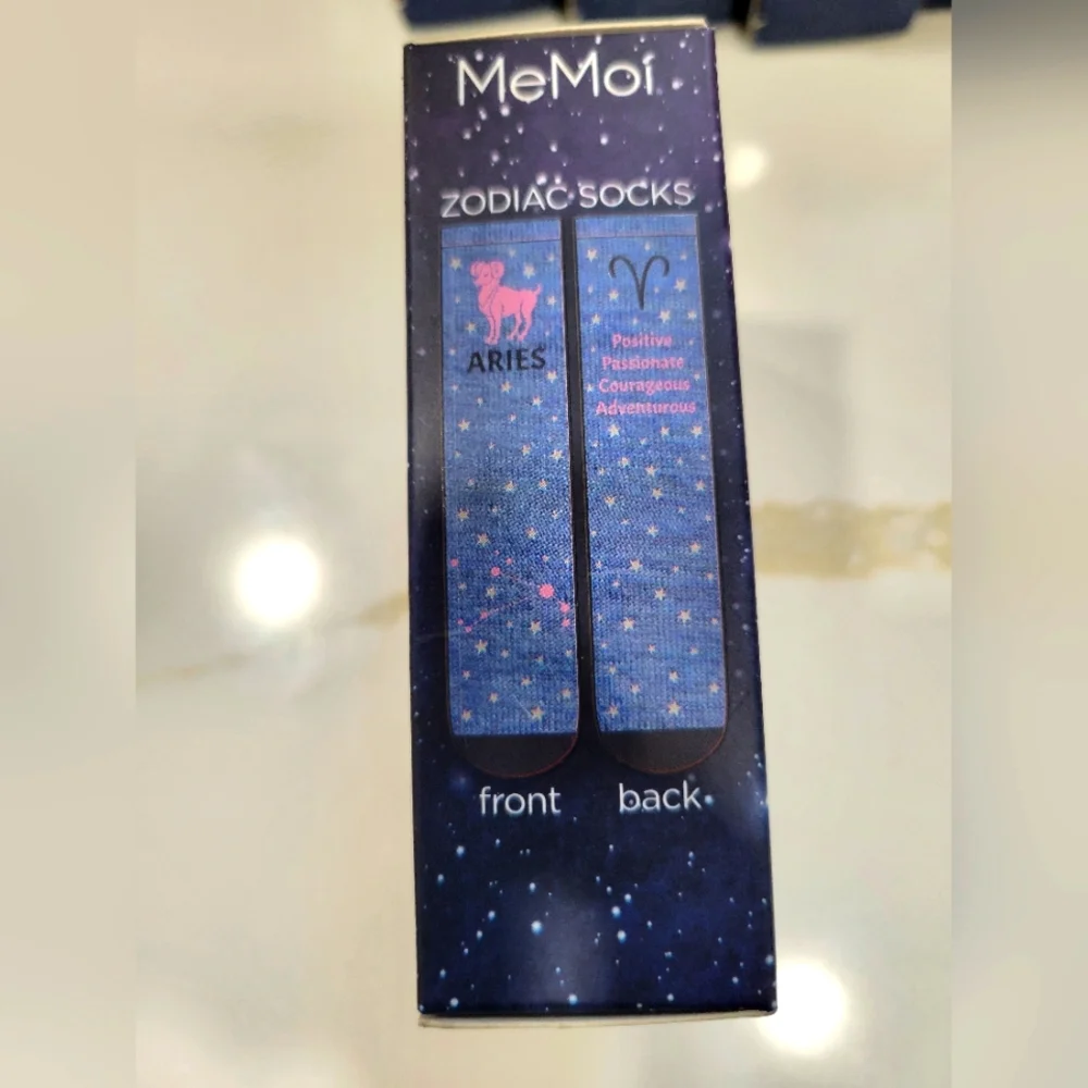 MeMoi Aries Zodiac Casual Socks - Blue - Picture 2 of 2